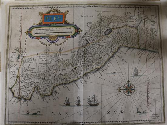Willem Blaeu Map of Peru 38 x 48cm, unframed